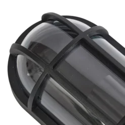 Aplique de exterior Lucande Serine, 27,1 cm, negro, aluminio