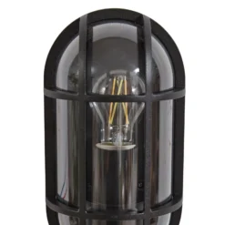 Aplique de exterior Lucande Serine, 27,1 cm, negro, aluminio