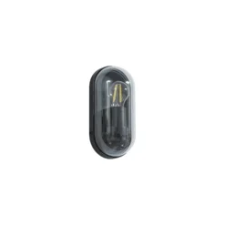 Aplique de exterior Lucande Serine, 25,5 cm, negro, aluminio