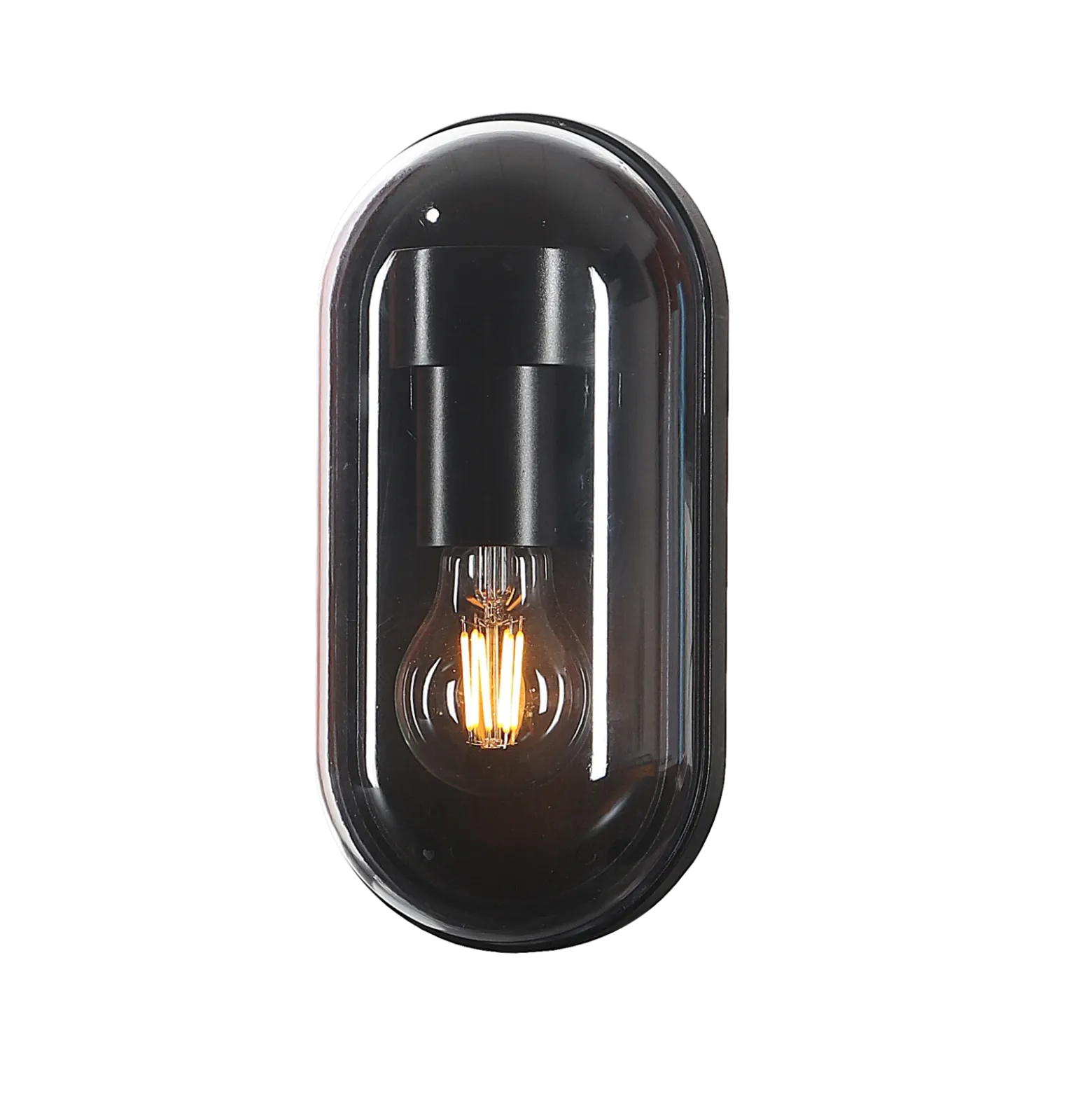 Aplique de exterior Lucande Serine, 25,5 cm, negro, aluminio