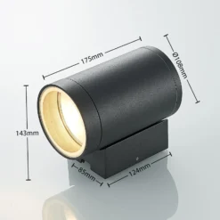 Aplique de exterior Lucande Thomke, 1 luz, aluminio antracita