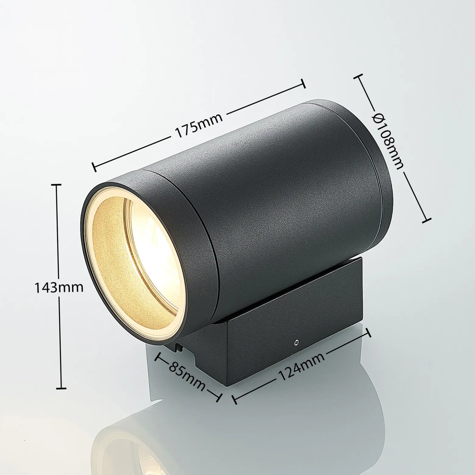 Aplique de exterior Lucande Thomke, 1 luz, aluminio antracita