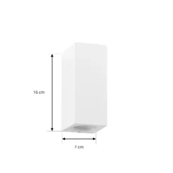 Aplique de exterior Lucande Xava, luz hacia arriba/abajo, blanca, 2 luces, GU10