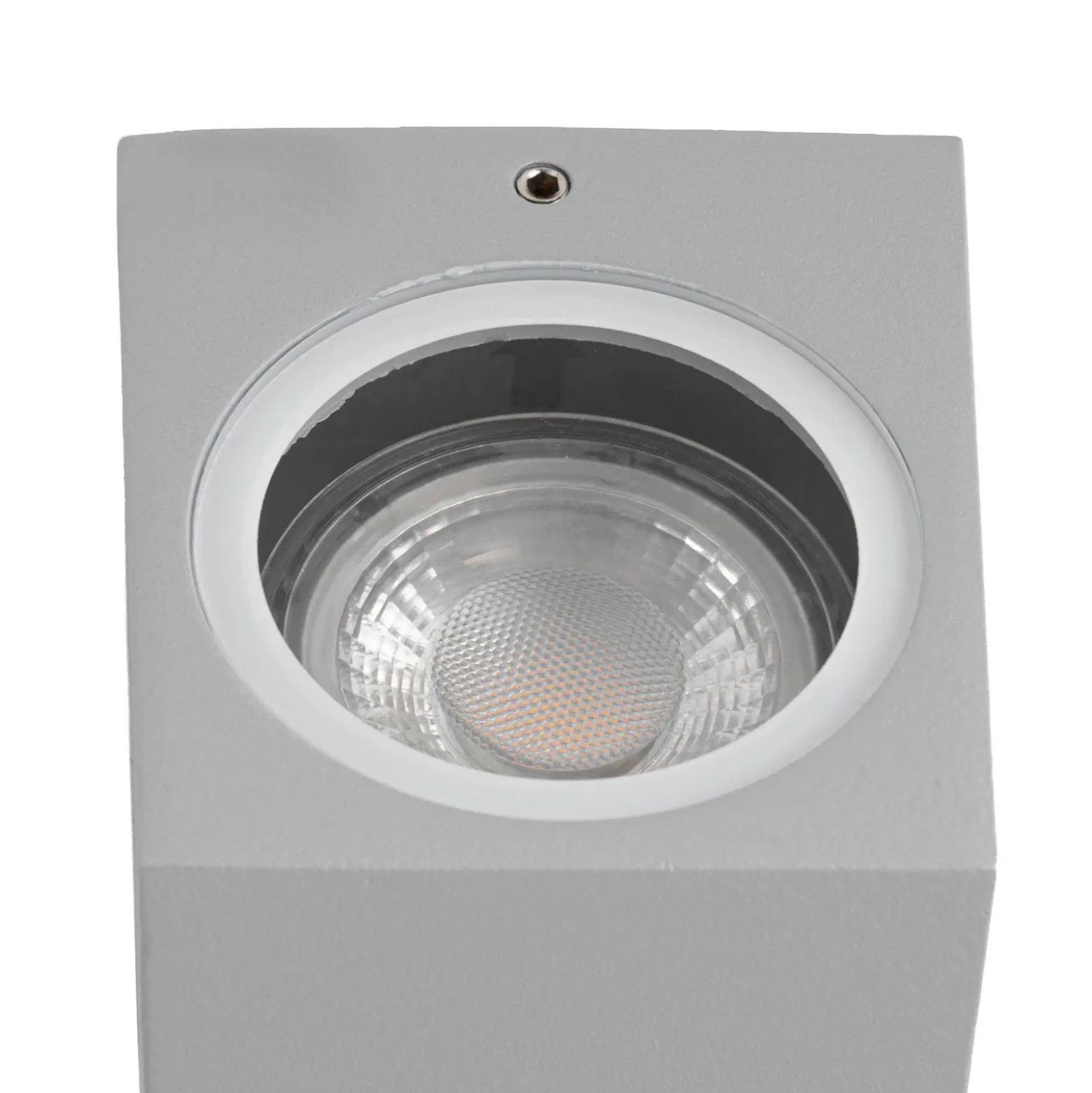 Aplique de exterior Lucande Xava, luz hacia arriba/abajo, gris, 2 luces, GU10