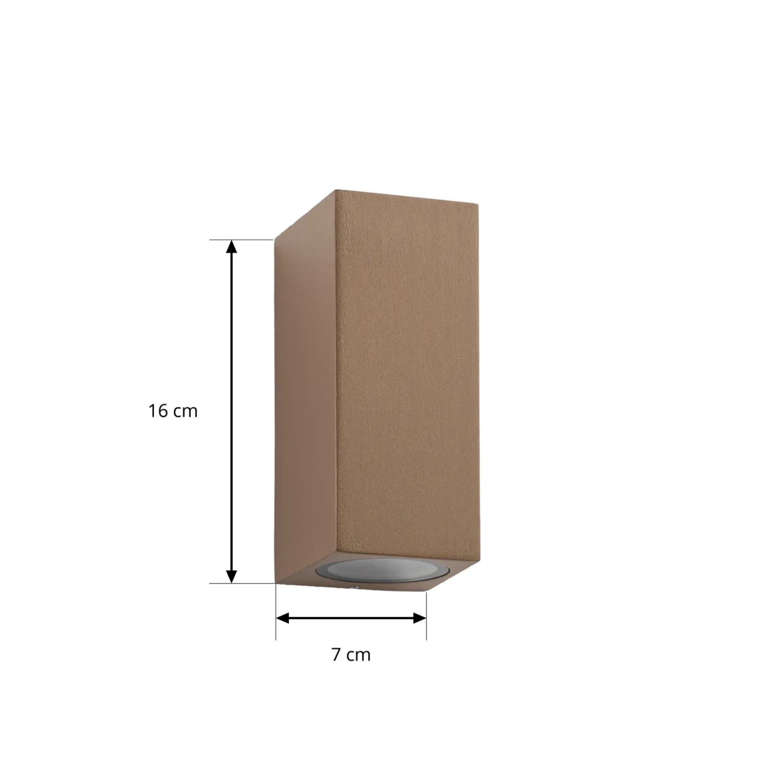Aplique de exterior Lucande Xava, luz hacia arriba/abajo, marrón, 2 luces, GU10