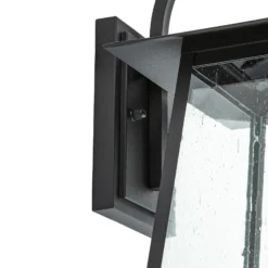 Aplique de exterior Lucande Xavon, negro, farol, E27, IP44