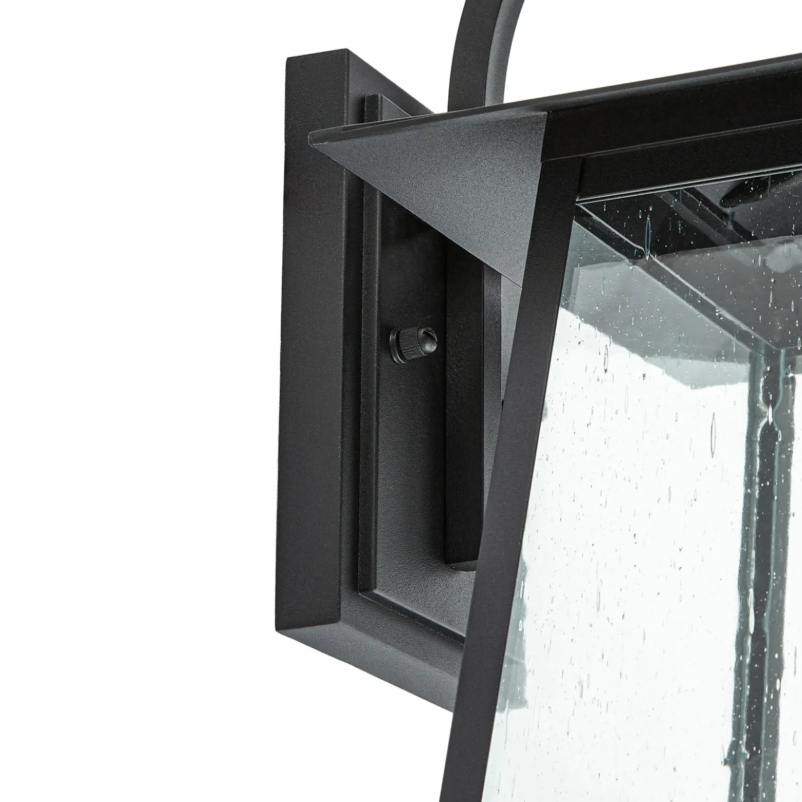 Aplique de exterior Lucande Xavon, negro, farol, E27, IP44