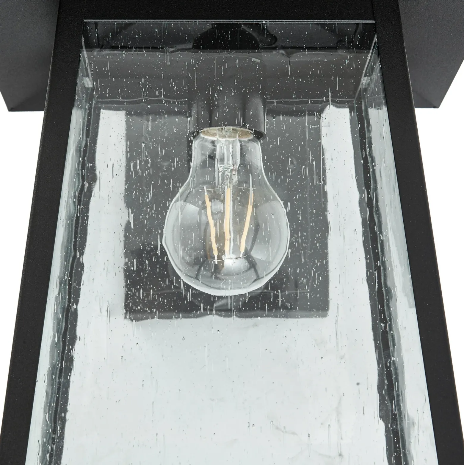 Aplique de exterior Lucande Xavon, negro, farol, E27, IP44