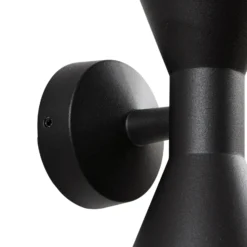 Aplique de exterior Lucande Xalor, negro, IP65, metal, GU10