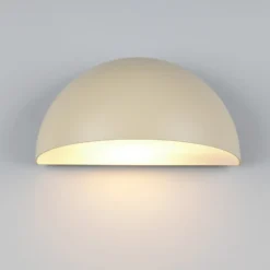 Aplique de exterior MAAS, color crema, ancho 27 cm, metal, IP44