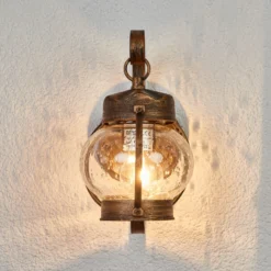 Aplique de exterior Margerite con vidrio burbuja