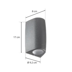 Aplique de exterior Marta 90, negro/esmerilado, GU10 CCT, down
