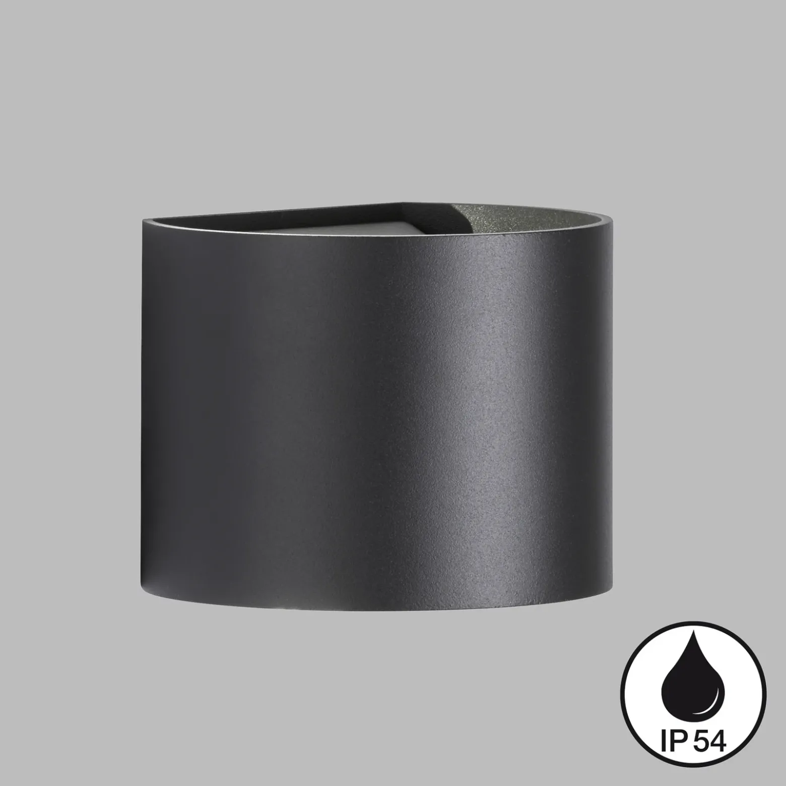 Aplique de exterior Matteo LED, negro, ancho 14 cm, 2 luces.