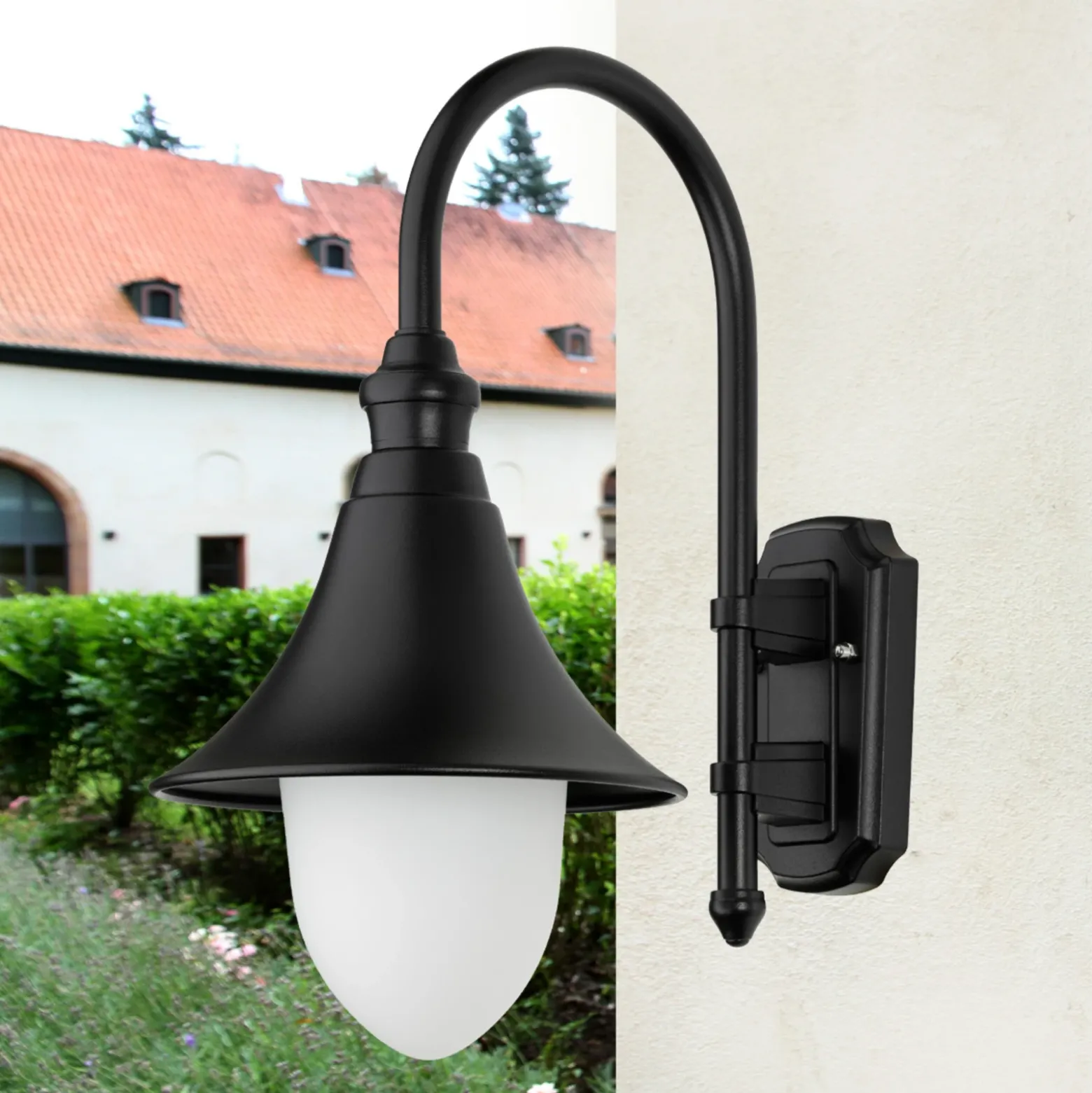 Aplique de exterior Miranda, negro