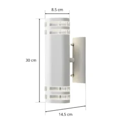 Aplique de exterior Modena, 2 luces, blanco