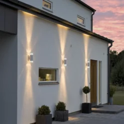 Aplique de exterior Modena, 2 luces, blanco