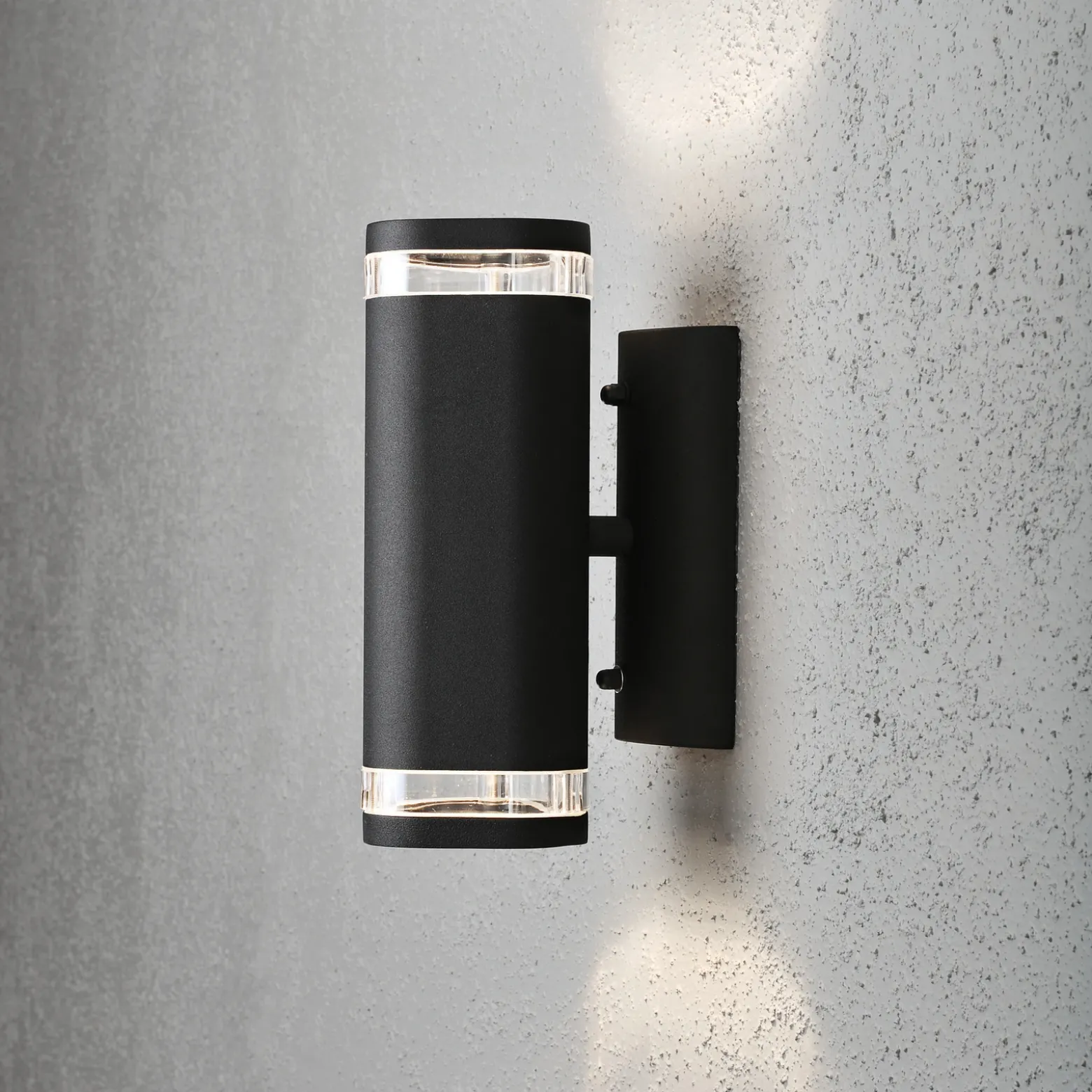 Aplique de exterior Modena, ranura, 2 luces negro