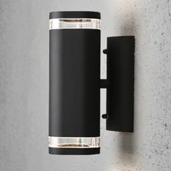 Aplique de exterior Modena, ranura, 2 luces negro