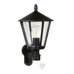 Aplique de exterior 671, negro con detector de movimiento