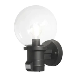 Aplique de exterior Nemi con detector de movimiento, negro