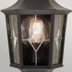 Aplique de exterior Norfolk, media farol, negra, IP43