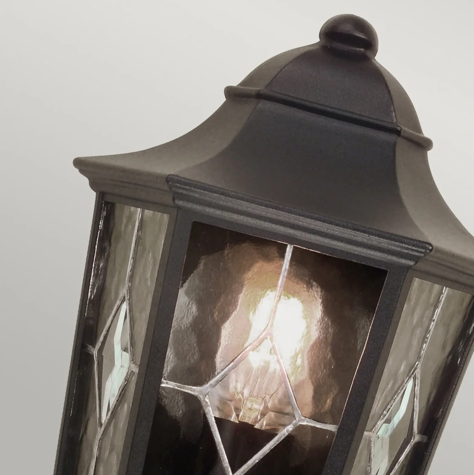 Aplique de exterior Norfolk, media farol, negra, IP43