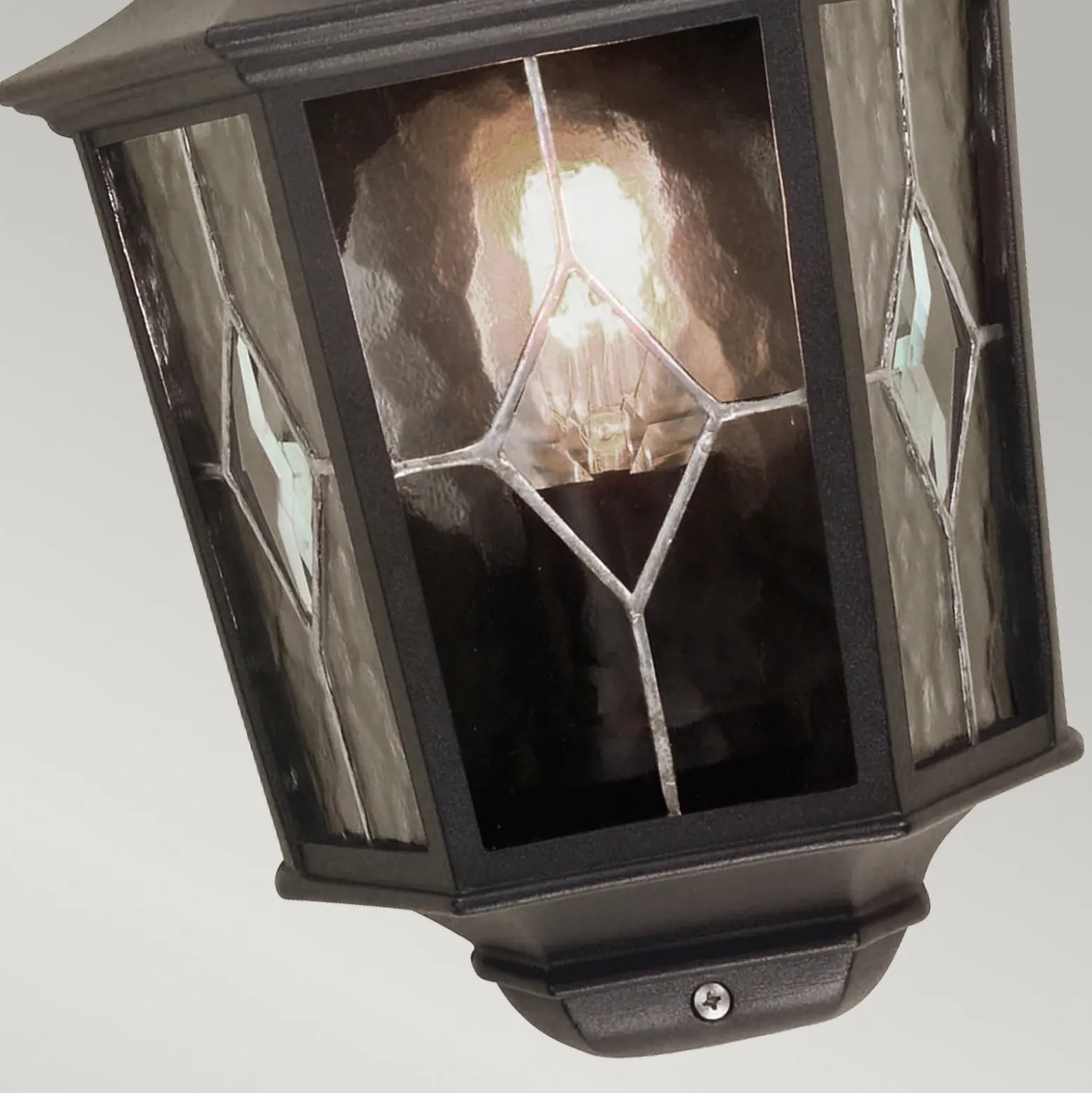 Aplique de exterior Norfolk, media farol, negra, IP43