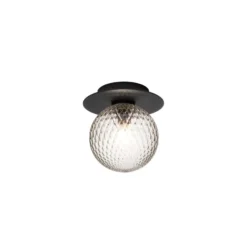 Aplique de exterior Nuura Liila, Ø 16 cm, negro/transparente