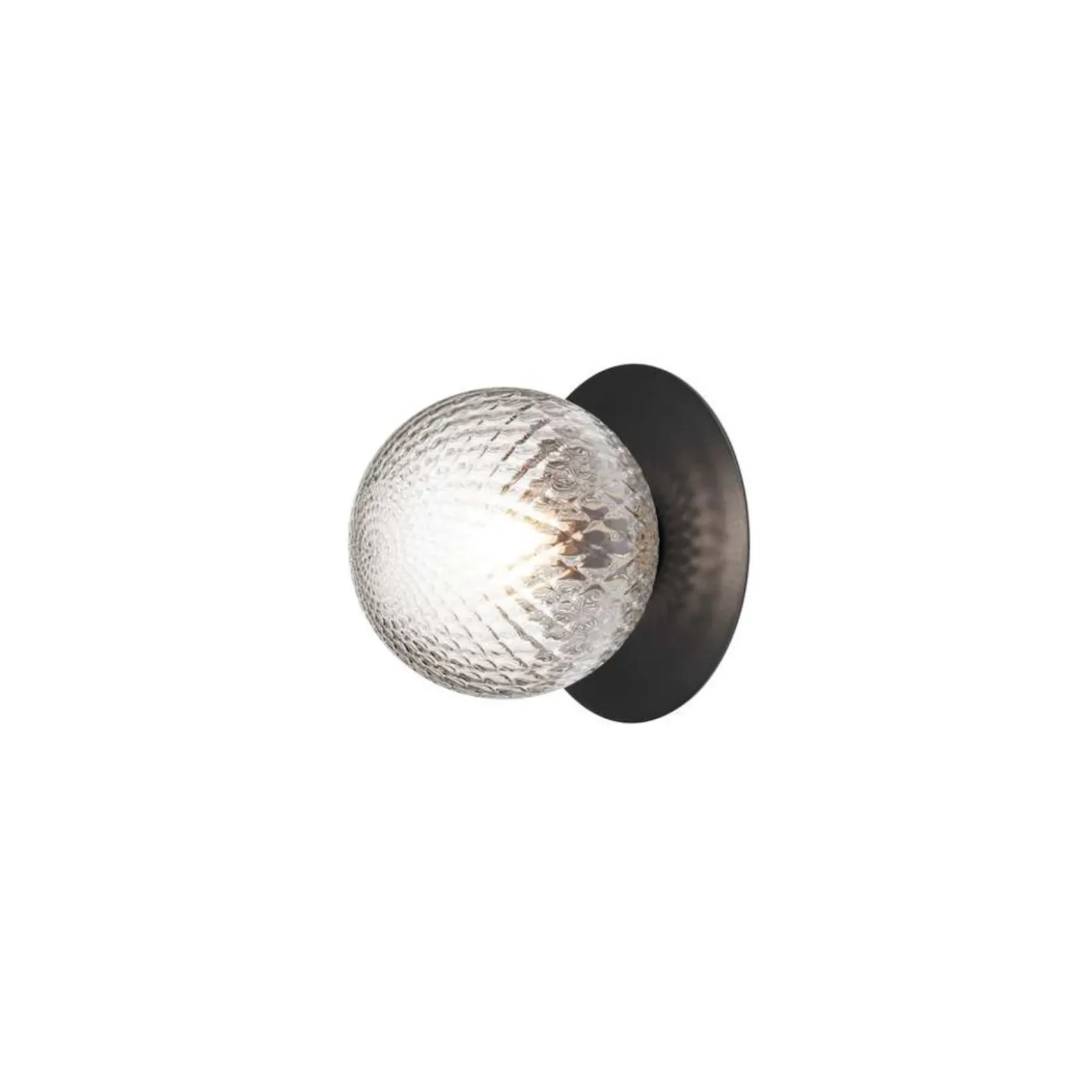 Aplique de exterior Nuura Liila, Ø 16 cm, negro/transparente
