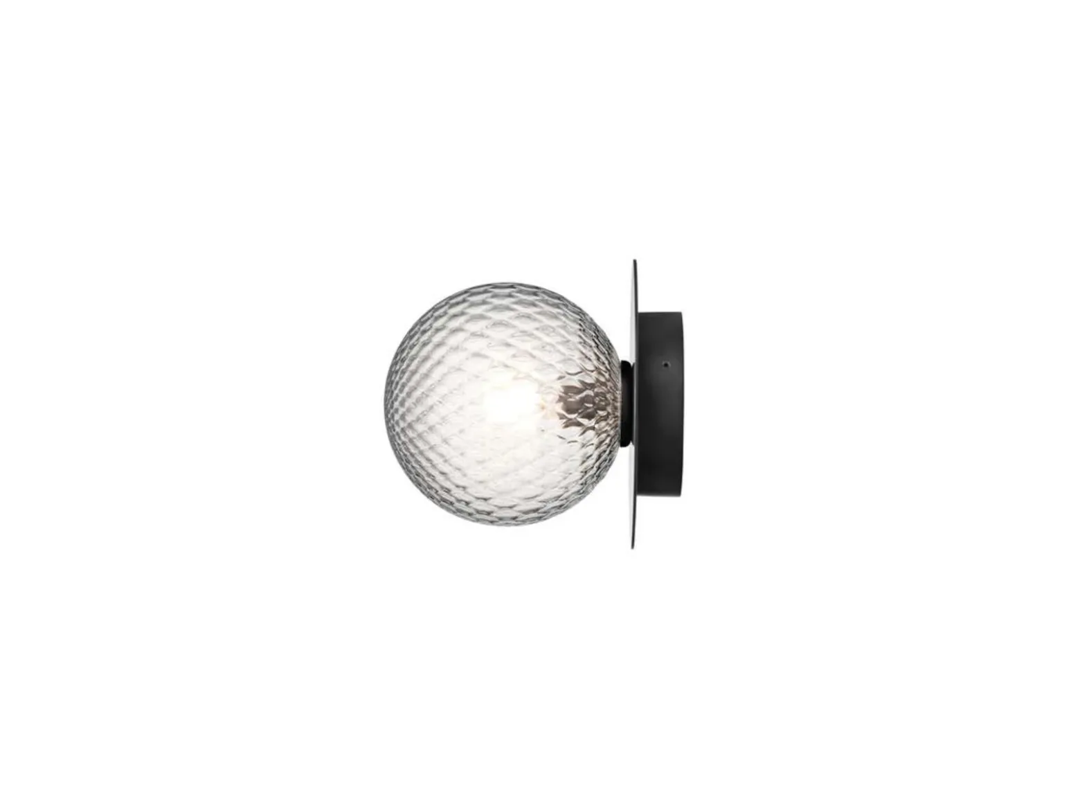 Aplique de exterior Nuura Liila, Ø 16 cm, negro/transparente