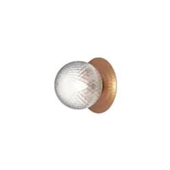 Aplique de exterior Nuura Liila, Ø 16 cm, bronce/transparente