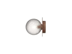 Aplique de exterior Nuura Liila, Ø 16 cm, bronce/transparente