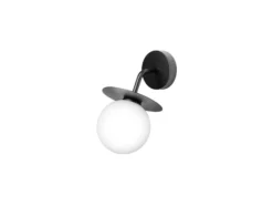 Aplique de exterior Nuura Liila, ancho 16 cm, negro/ópalo