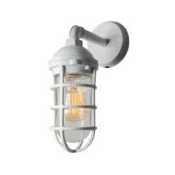 Aplique de exterior Olbia, blanco, aluminio, altura 33 cm