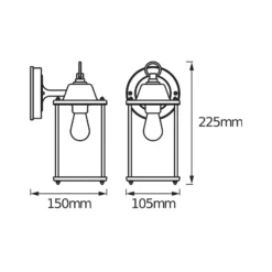 Aplique de exterior OSRAM ENDURA CLASSIC LANTERN SQUARE, 23 cm