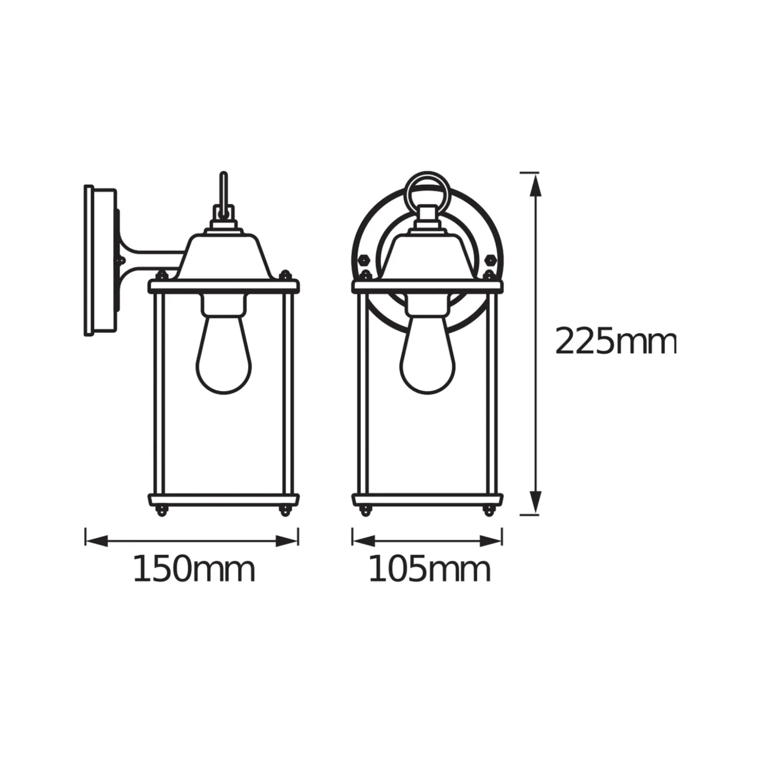 Aplique de exterior OSRAM ENDURA CLASSIC LANTERN SQUARE, 23 cm