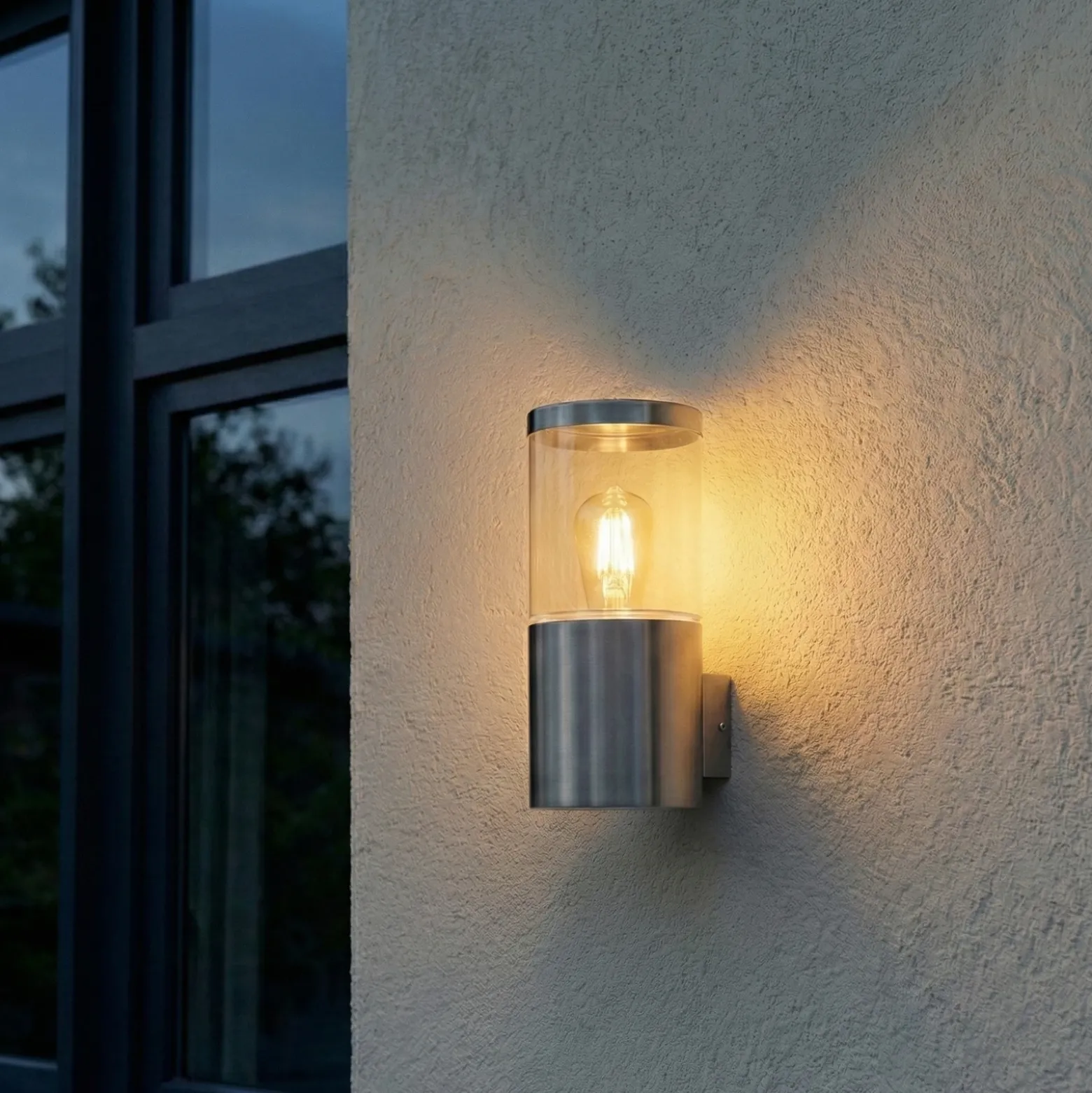 Aplique de exterior OSRAM ENDURA CLASSIC EBRO, acero inoxidable, IP44