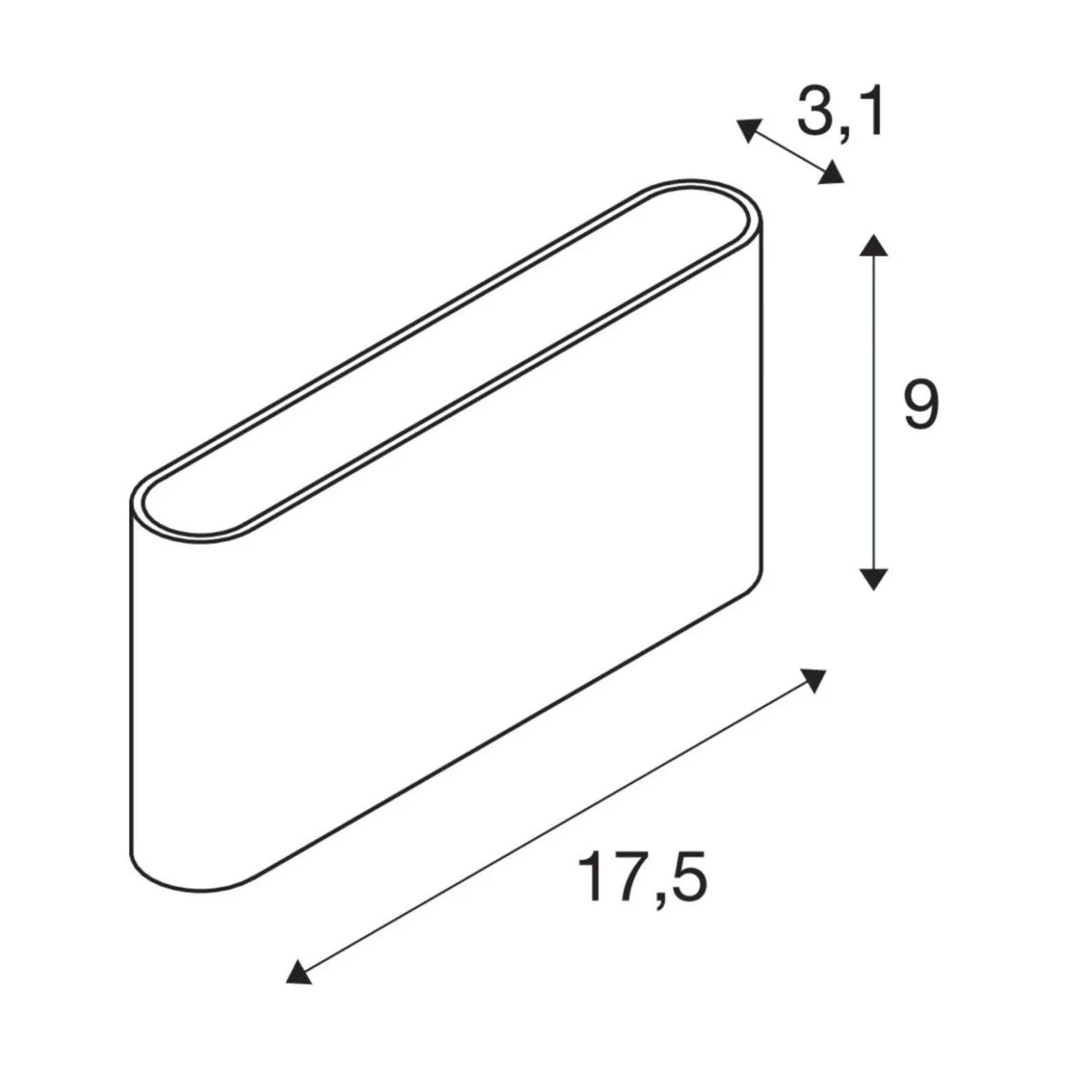 Aplique de exterior ovalada SLV up/down CCT 13,5 cm blanca