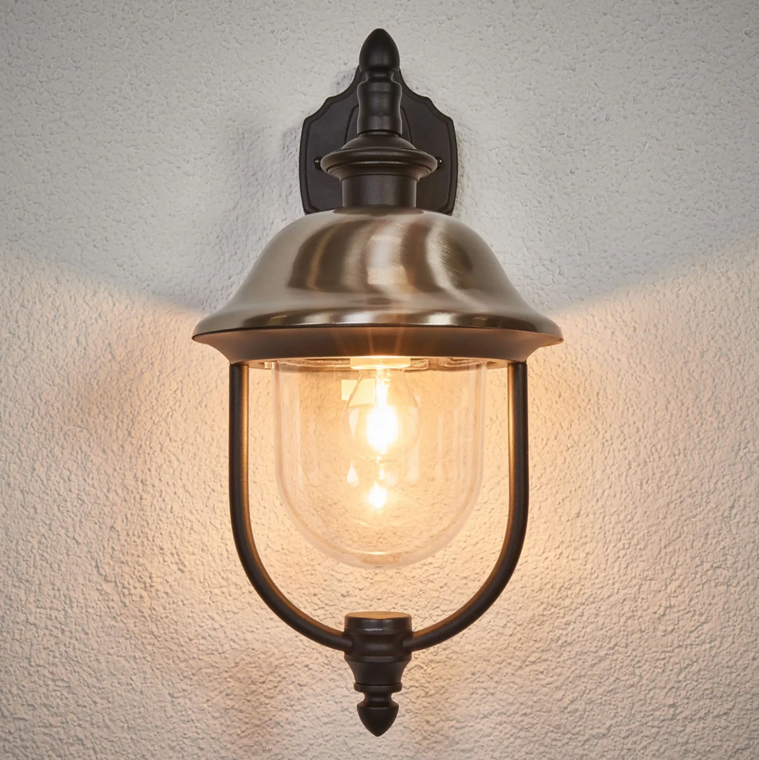 Aplique de exterior Parma, metal, portalámpara inferior, E27, IP43