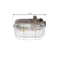 Aplique de exterior Prios Kirgo, gris, plástico, IP44