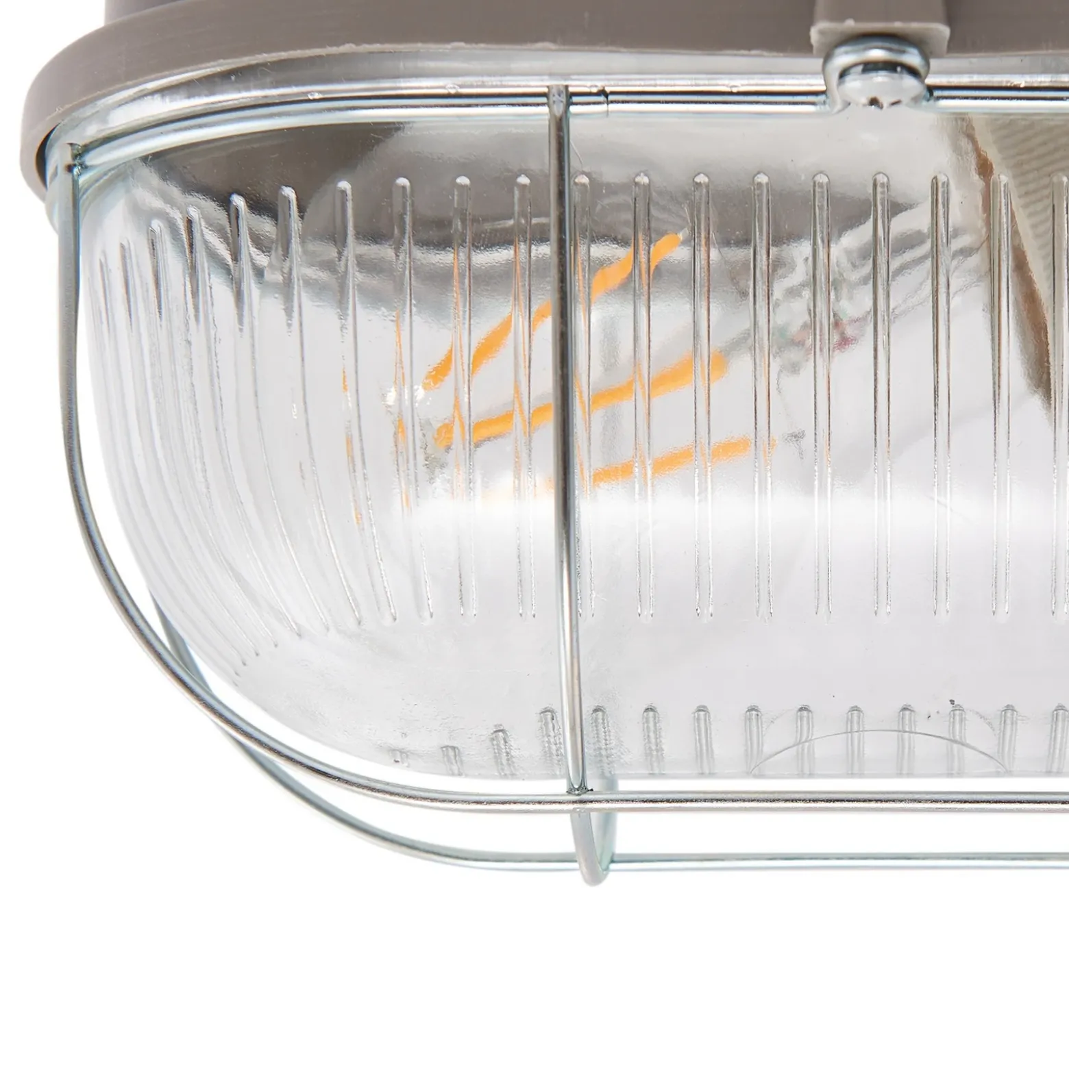 Aplique de exterior Prios Kirgo, gris, plástico, IP44