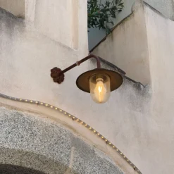 Aplique de exterior Provence en marrón óxido
