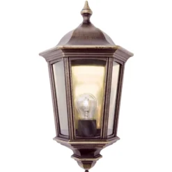 Aplique de exterior Puchberg, directo, negro-oro