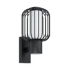 Aplique de exterior Ravello, negro, altura 27 cm, metal