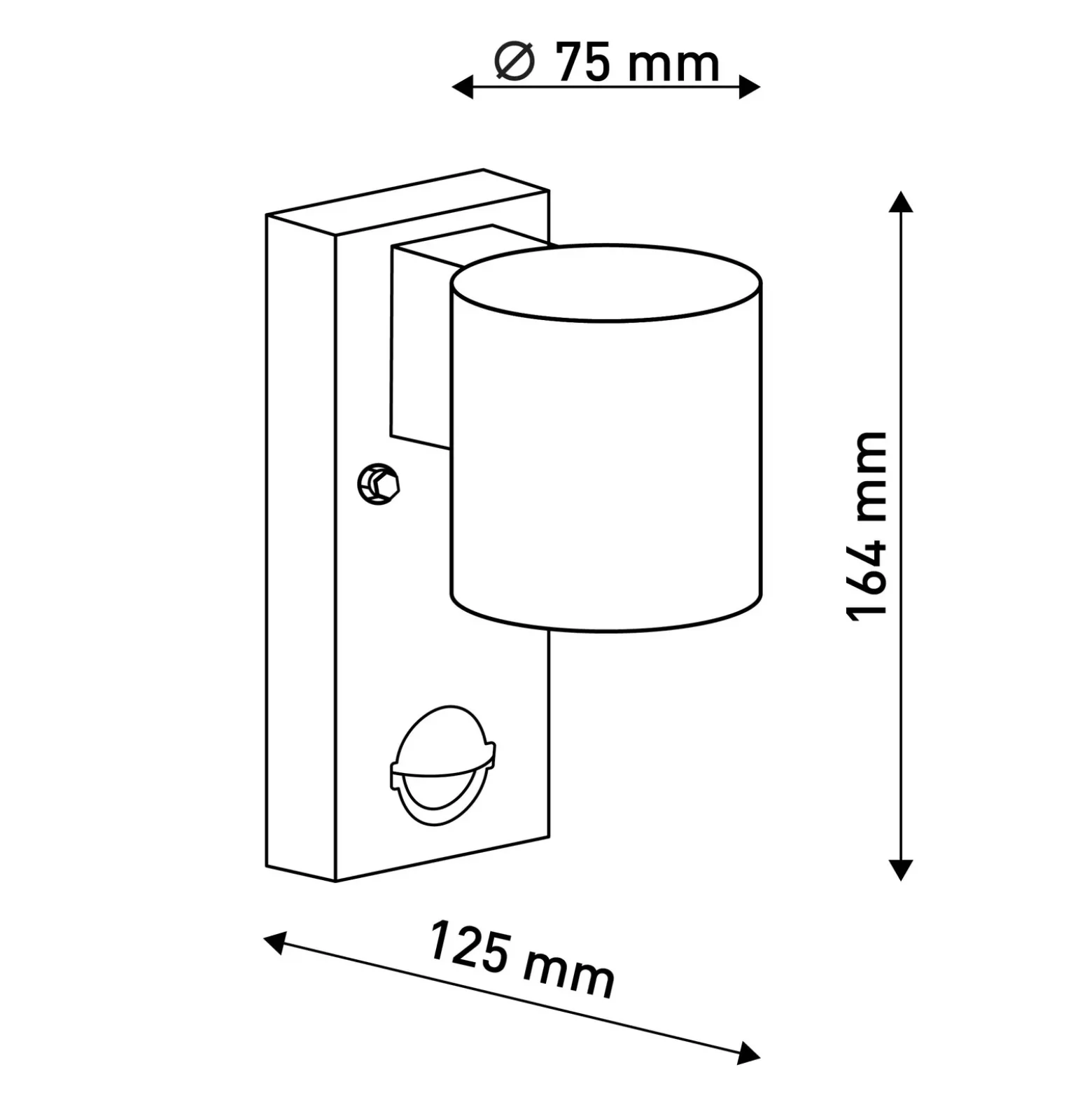 Aplique de exterior Rombe con sensor, 1 luz