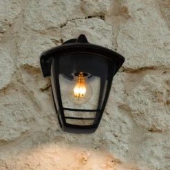 Aplique de exterior SEGULA Antique down, negro, aluminio, E27