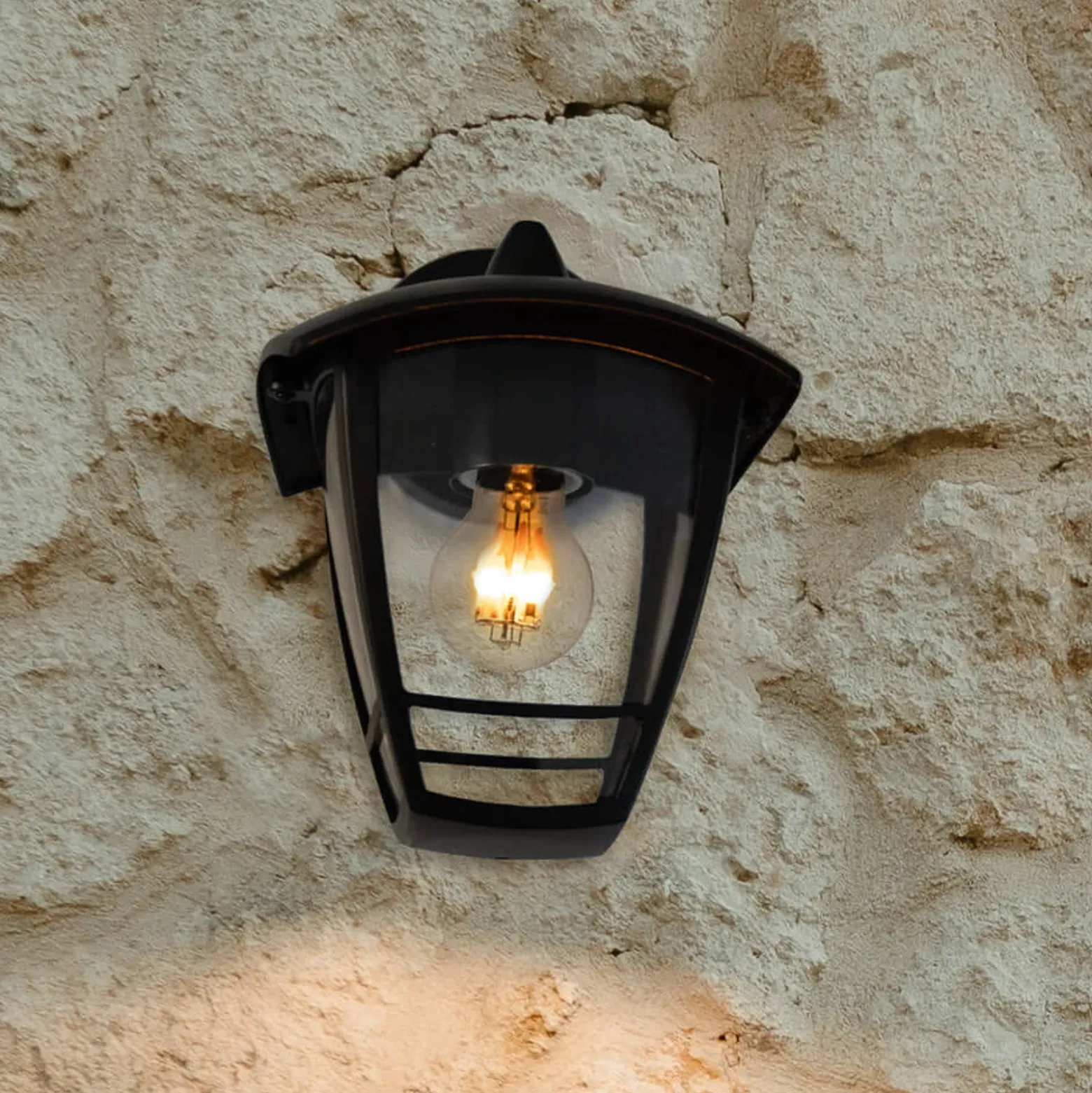 Aplique de exterior SEGULA Antique down, negro, aluminio, E27