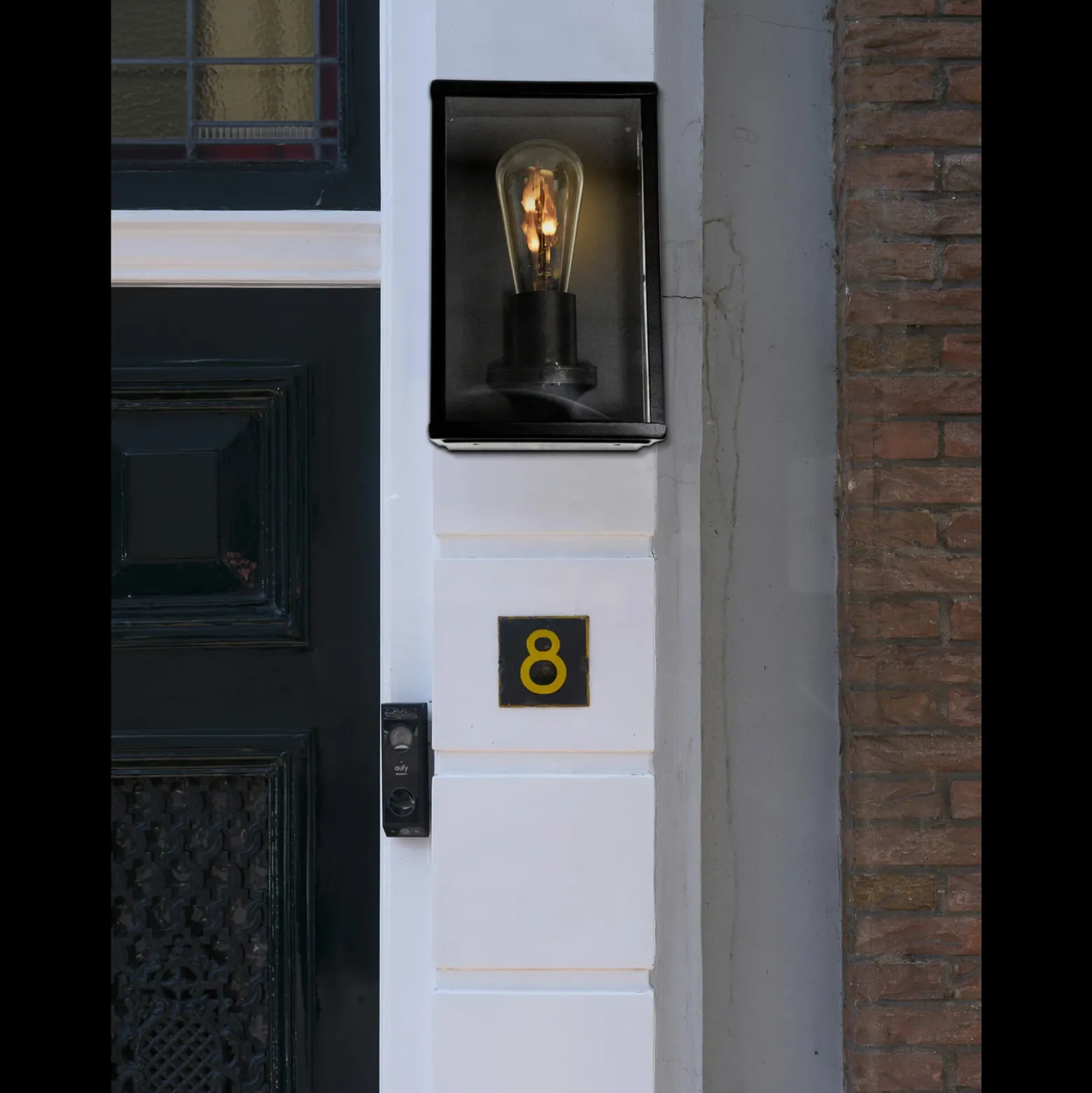 Aplique de exterior SEGULA Classic, acero inoxidable, negro, E27