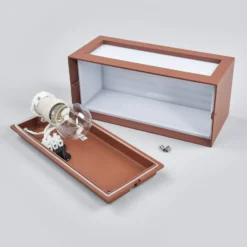 Aplique de exterior SLV Box L E27, marrón óxido
