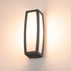 Aplique de exterior SLV Meridian Box, antracita, ancho 13 cm